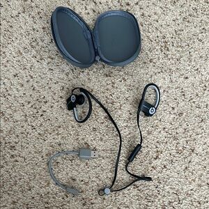 Beats Black Powerbeats with Case and Charging Cable